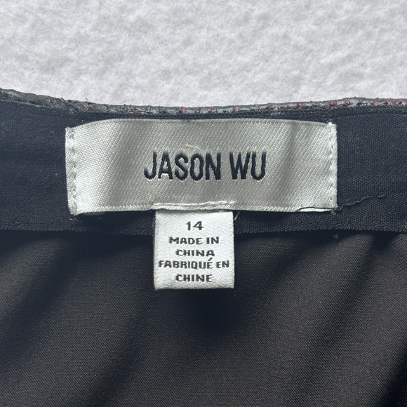 Jason Wu Snake Print Faux Leather lined Mini Skirt Purple Black Size 14 - Picture 2 of 8